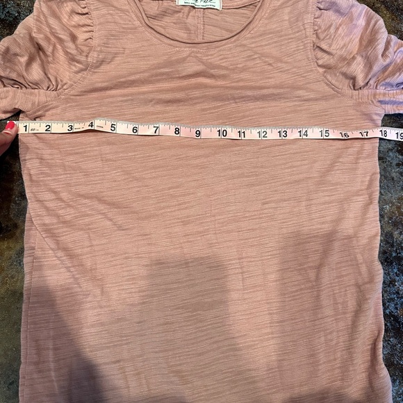 Free People Natasha Puffed Shoulder Long Sleeve Tee small - Picture 5 of 5